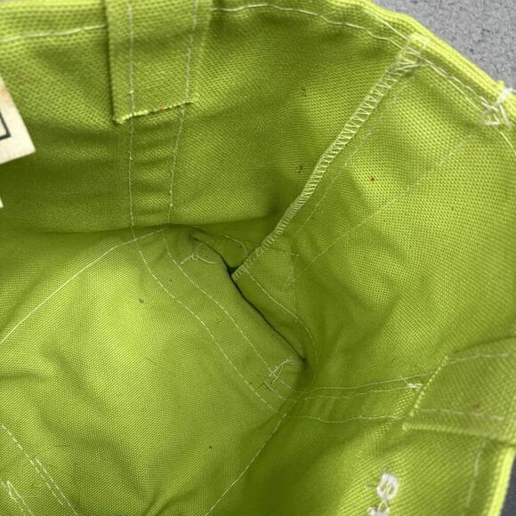 LL Bean Boat & Tote Mini Canvas Green Purple Color Block Modern Made In USA - Picture 5 of 8